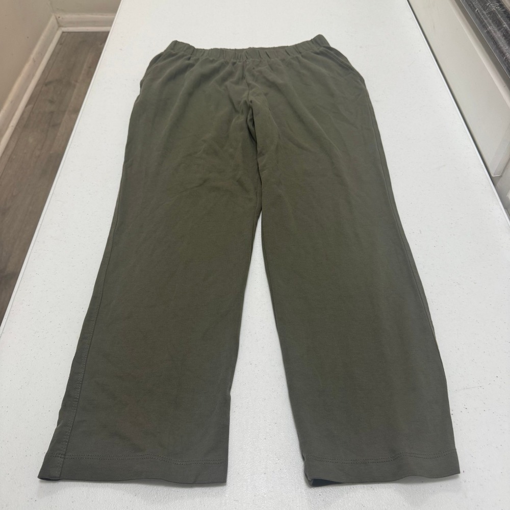 Lands End Sport Knit‎ Straight Leg Pants Olive Green Mens Medium 10-12 Relaxed